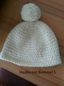 Haube mit Bommel Einfärbig